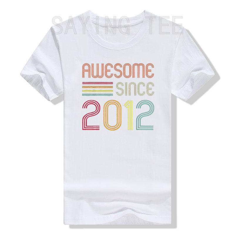 Awesome Since 2012 11th Birthday Retro TShirt 11 Years Old Sayings Graphic Tee Tops Short Sleeve BornIn2012 Clothes Gifts