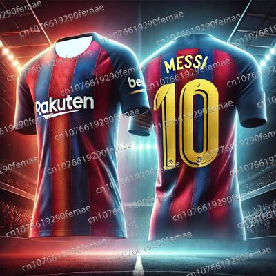 2025 Latest Fashion Messi Printed Men's Sports T-shirt for Daily Matches, Training, Breathable Sweating, Speed Drying Jersey