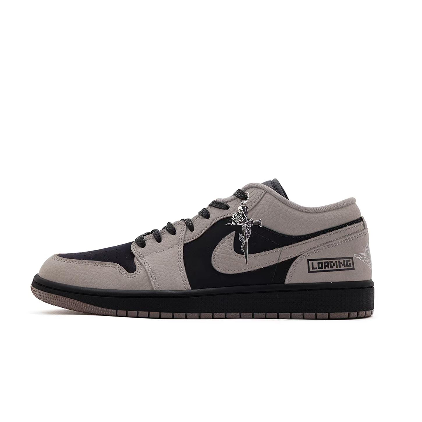 

Jordan Air Jordan 1 Low top Vintage Basketball Shoes Unisex Black Brown 553558-093(Team59-) 43