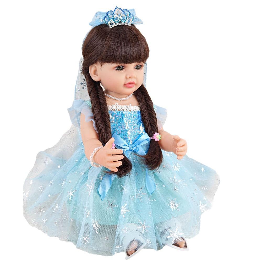 

Мягкая виниловая кукла реборн - Милая девочка с длинными волосами, игрушка для переодевания Clothes Only (No Doll)