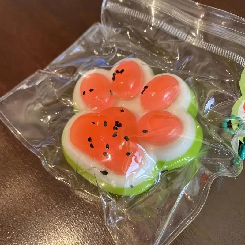 Watermelon Cat Paw Squeeze Pinch Slow Rebound, Realistic Paw Design, Fun, Suitable for Valentine's Day/birthday Gifts
