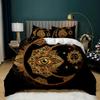 Bohemian Duvet Cover Set Golden Sun Twin Bedding Set Boho Style for Teens Adults Double Queen King Size Polyester Qulit Cover