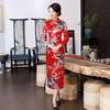 Elegante Abito Cheongsam Manica Corta Taglie Forti - Moda Retrò per Passerella e Uso Quotidiano
