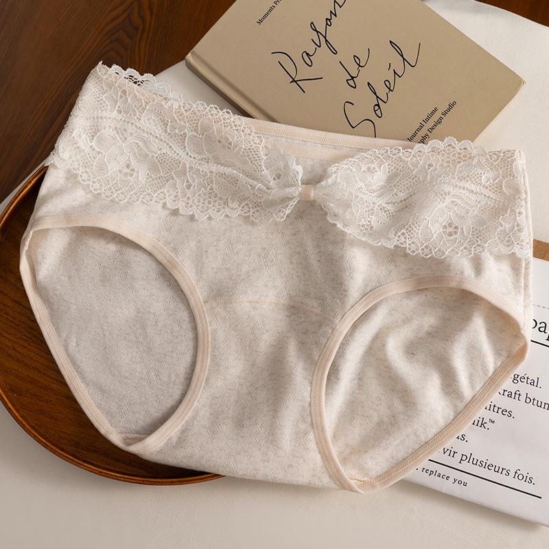 

Girls Spring New Sexy Hollow Lace Cotton 10A Bacteriostatic Breathable Waist Triangle Briefs XL/XXL
