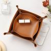Nordic Style Leather Storage Tray Folding Candy Jewelry Earrings Tray Key and Coin Box Home Decoration for Key Jewelry Cosmetic