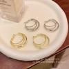 Multi-layer Earrings Women's Metal Hollow Ring Earrings Autumn and Winter Personality Temperament Commuter Earrings