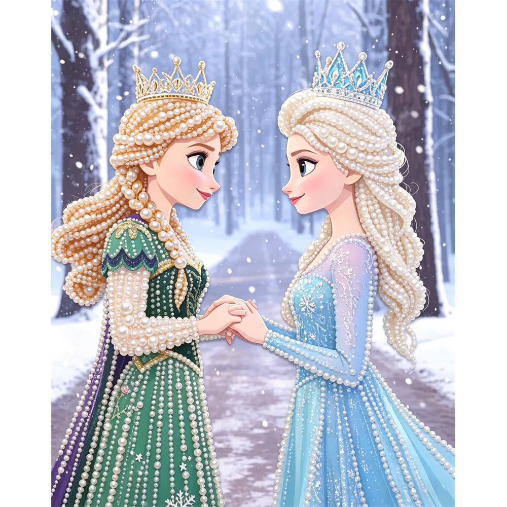 

Disney Pearl Painting Frozen Anna and Elsa DIY Pearl Painting Gem Art Pearl Dot Painting Picture Crafts Adult Beginner Gifts Home Decor 30x40