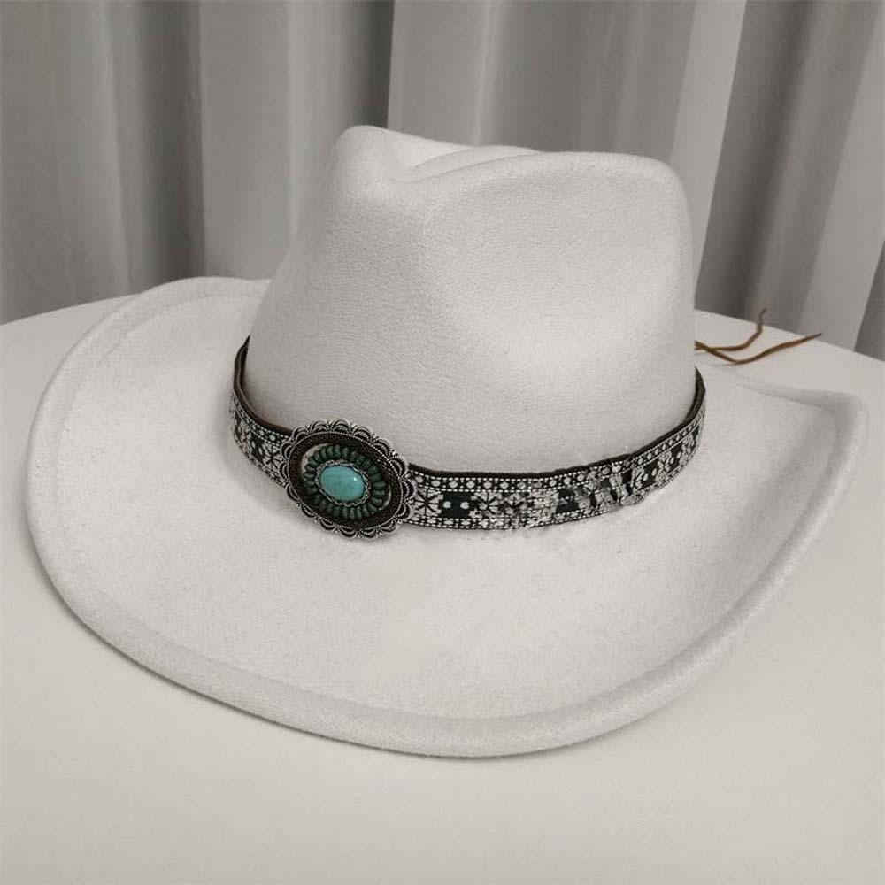 Wide Brim Western Cowboy Cap Cotton Cowgirls Visor Cap Fashion Tibetan Hat  Dance Party
