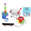 7pcs Parrot Puzzle Toys Set Mini Cart Training Rings Skateboard Bell Ball Kit for Birds