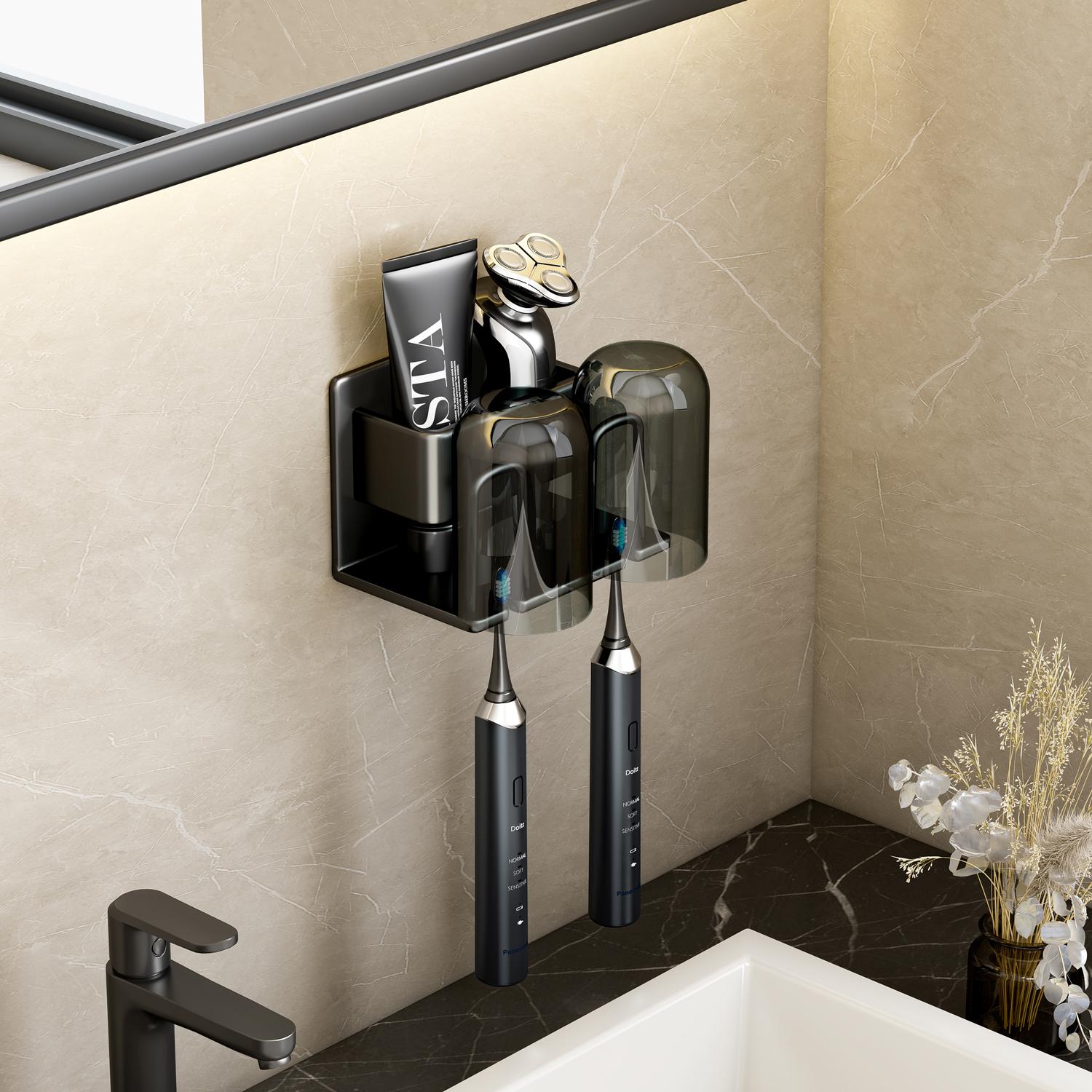 

Подставка для зубных щеток, органайзер для электрической зубной щетки, настенный держатель, не требующий сверления, экономящий место, аксессуары для ванной комнаты