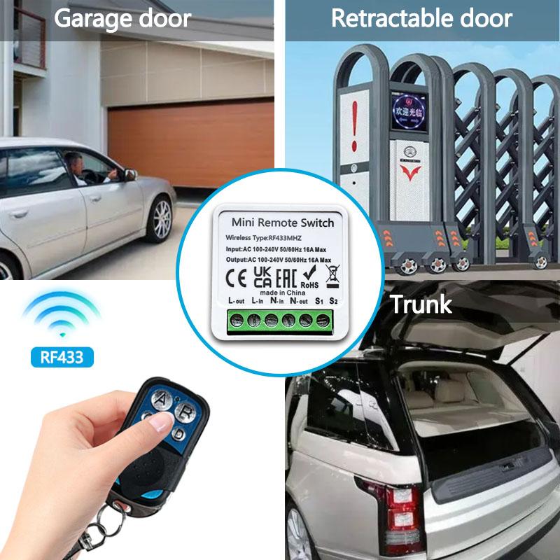 433MHz Kablosuz Uzaktan Kumandalı Işık Anahtarı 16A RF Röle Alıcısı 4 Tuşlu Zamanlayıcı Duvar Paneli Kontrol Cihazı LED Aydınlatma Ev Otomasyonu için