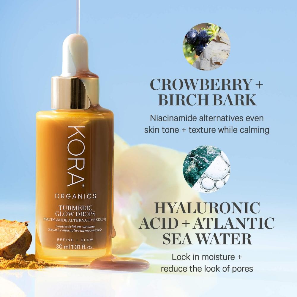 Kora Organics Turmeric Glow Drops Niacinamide Serum 1.01 Oz 30 Ml