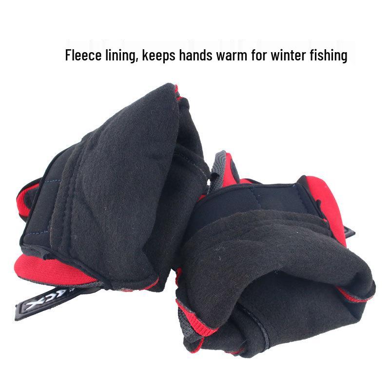 Velvet-Lined Non-Slip Winter Fishing Gloves - Unisex
