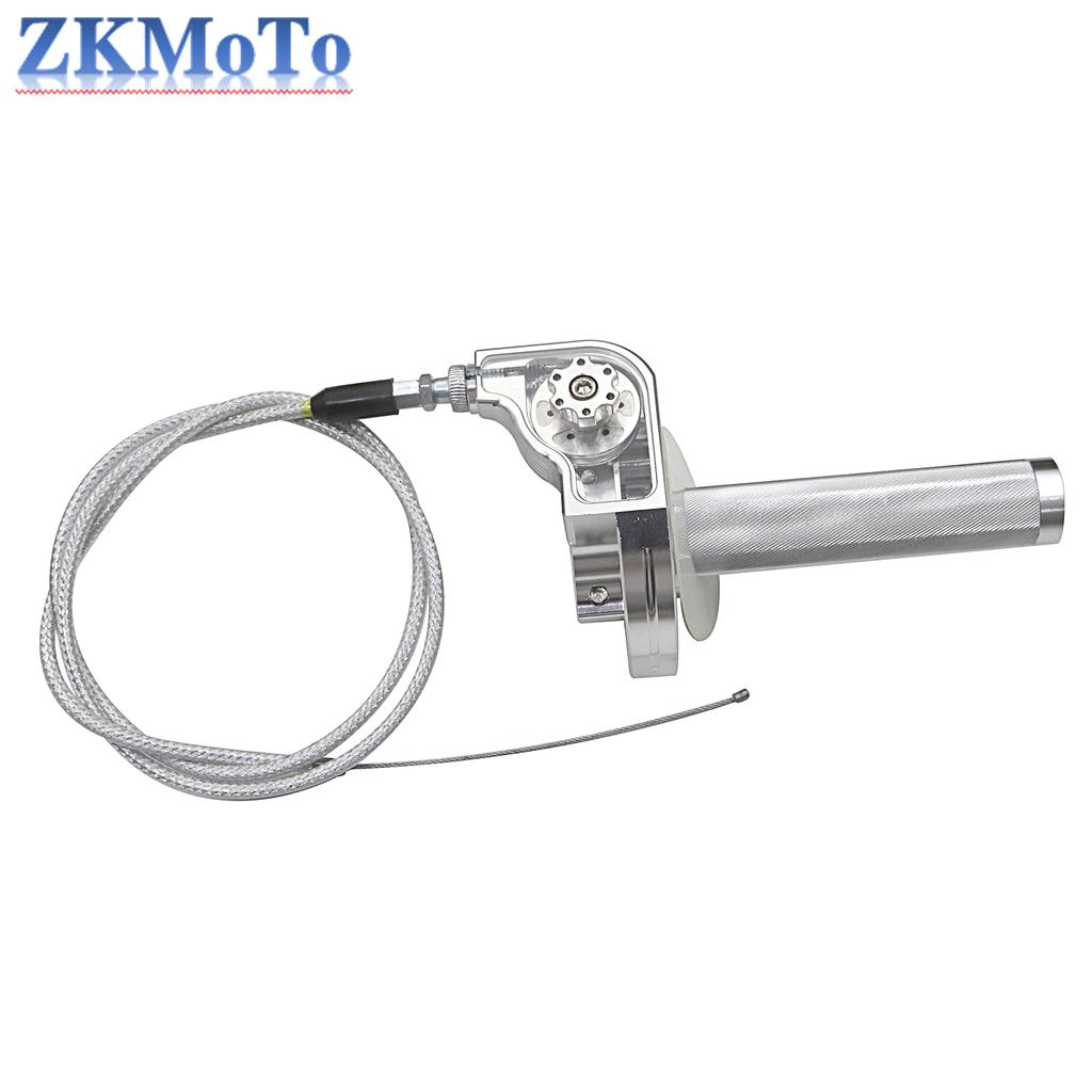 Universal Motorcycle CNC Aluminum Accelerator Throttle Twist Grips Handlebars Throttle Cable For KTM Yamaha Kawasaki Honda Parts