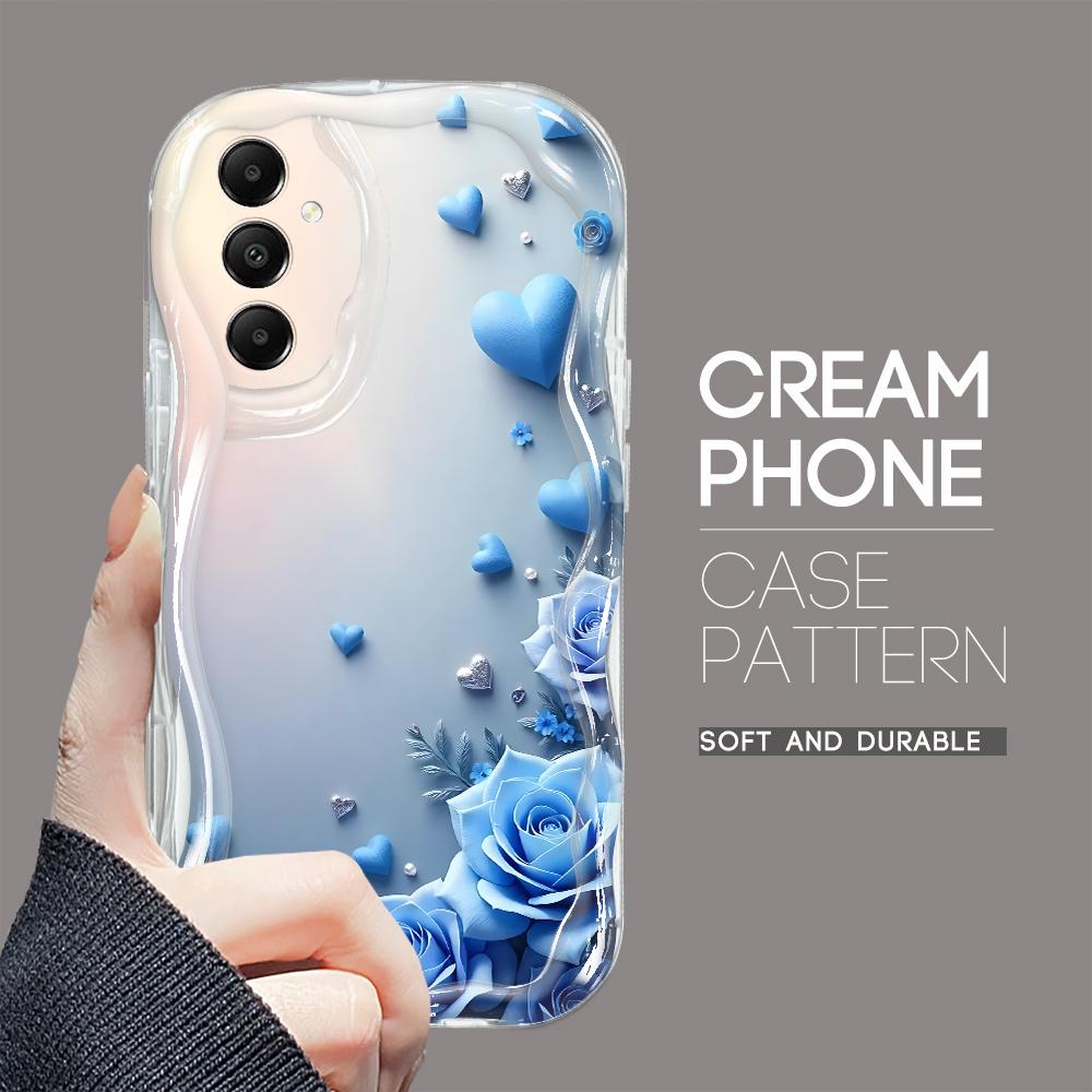 Niedliches Cartoon-Muster Creme Textur Gehäuse Wellenrand Weiche Silikonhülle Handyhülle für Samsung