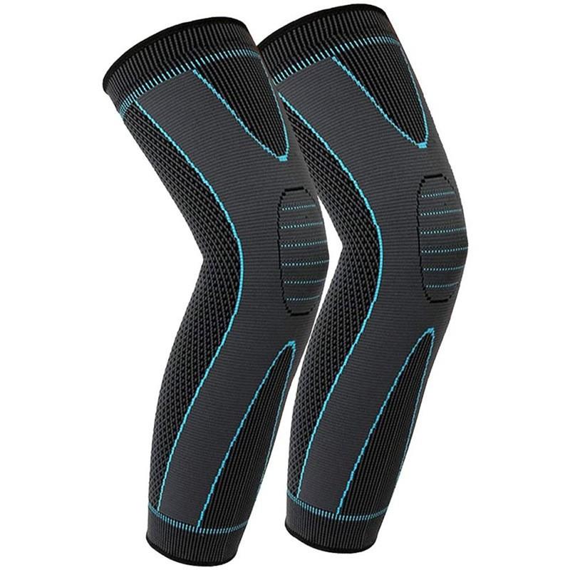 Running Knee Pads Knitted Extended Knee Pads Long Leg Bandages Pressurized Warm Thigh Knee Pads Sports Cycling Leg Pads Socks