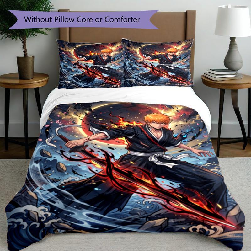 3pcs Duvet Cover Set (1*Duvet Cover + 2*Pillowcase, Without Core), Bleach Print Bedding Set, Bedroom Decor, All‑Season, Gift
