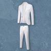 Turndown Collar Blazer Pants Attractive Male Slimming Pure Color Slim Fit Formal Suit