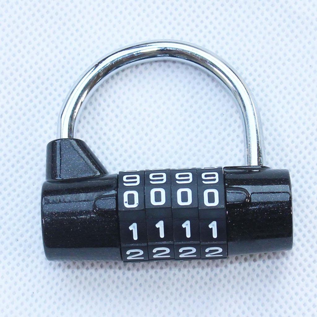 U-Shaped Zinc Alloy 4-Digit Combination Padlock for Luggage, Gym, Office