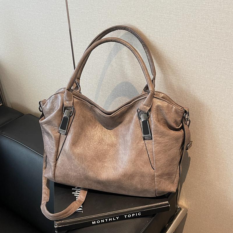 Damen Tote Bag Mode Unterarmtasche Große Kapazität Weiches PU-Leder Umhängetasche Retro Umhängetasche Lässige Tragbare Beuteltaschen Qualität