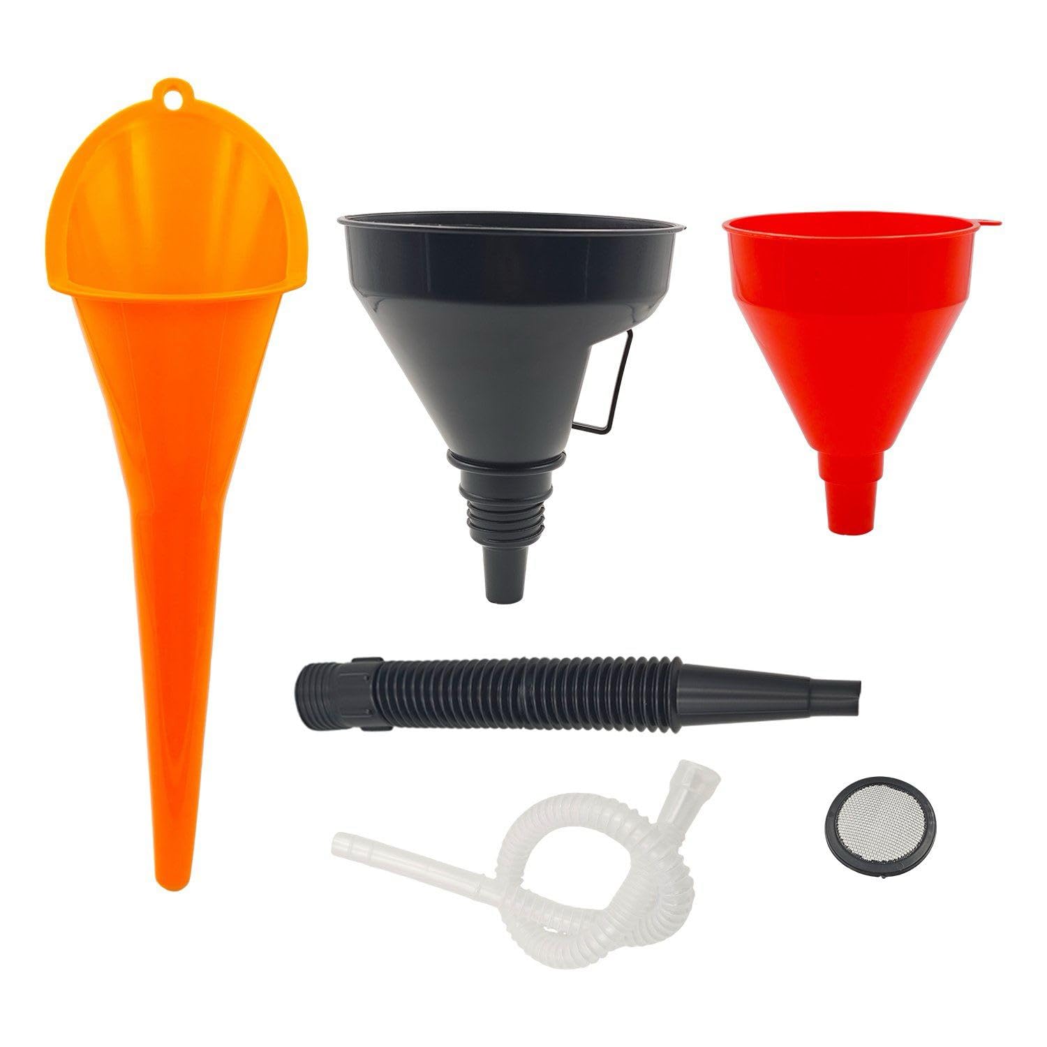 

KKLM Funnel, Funnel, Set of 5, Plastic, Universal for Cars and Motorcycles, оранжевый