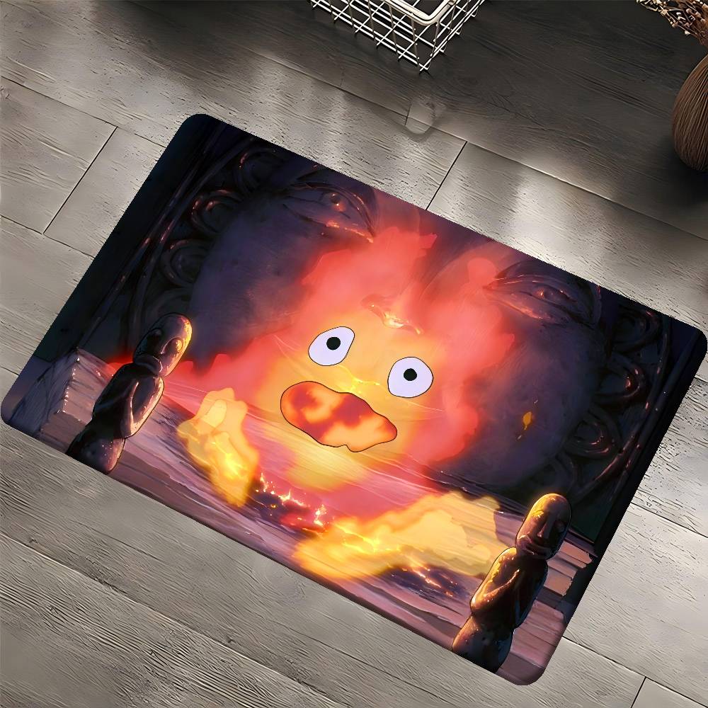 

Fire Demon C-Calcifer Anti-Slip Floor Mat Soft Indoor Outdoor Welcome Doormat Rectangle Front Door Home Decor 40x60 cm