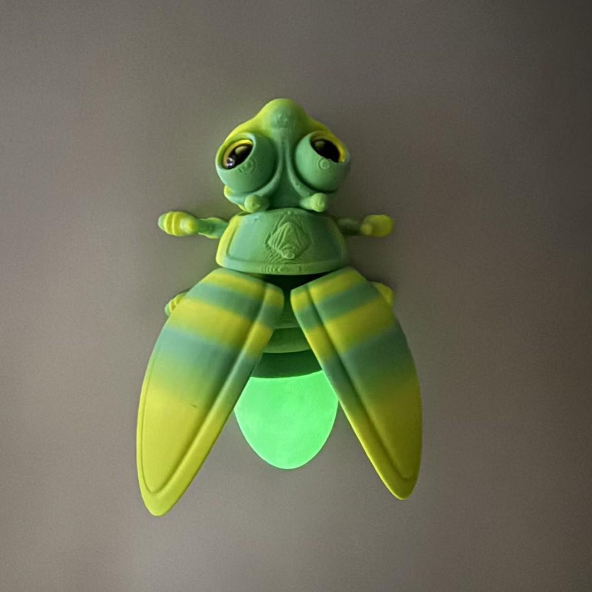 

New Firefly Toy Luminous 3D Printed Firefly Model Simulation Animals Funny Figure Decorative Desktop Ornaments Children Toy Gift