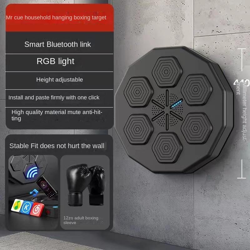 Smart Boxing Trainer Wall-Mounted Electronic Light Target with Music for Home Fitness Reaction Training