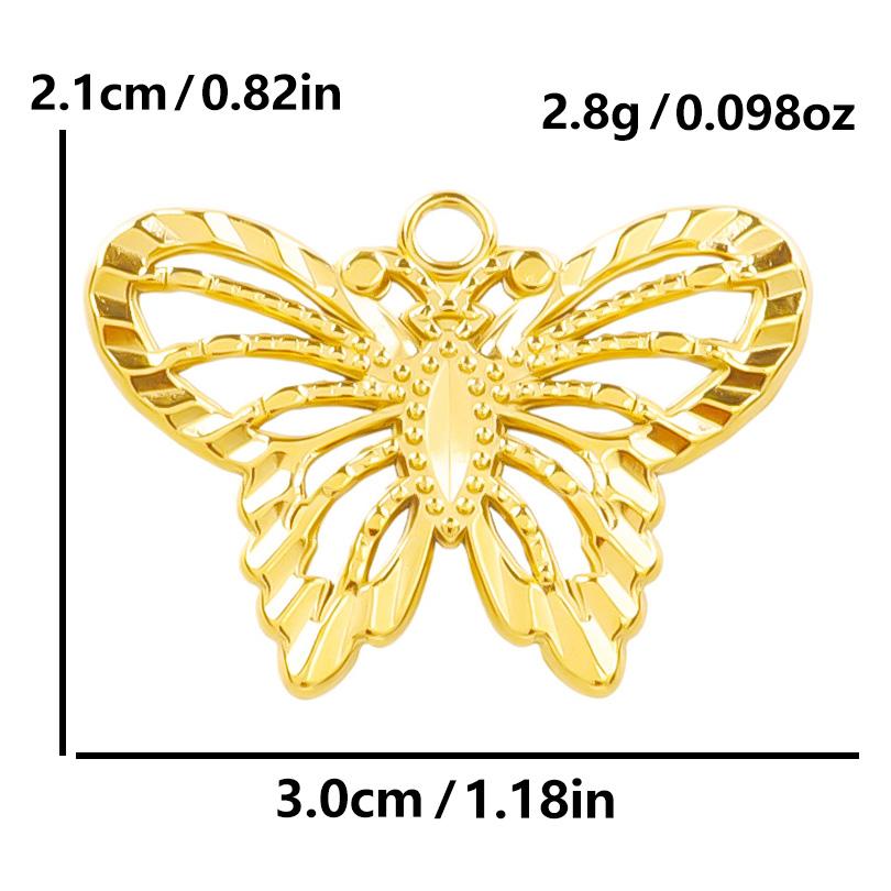 6pcs Gold Plated Butterfly Charms For Jewelry Making Bulk Stainless Steel Pendants Animal Dragonfly Cattle Peacock DIY Connector