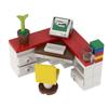 Scrivania ad Angolo per Computer Ufficio Classico Blocchi da Costruzione Giocattoli Collezione Bambini Souvenir Regalo Gioco di Finzione Decorazione Ragazzo Ragazza Città MOC