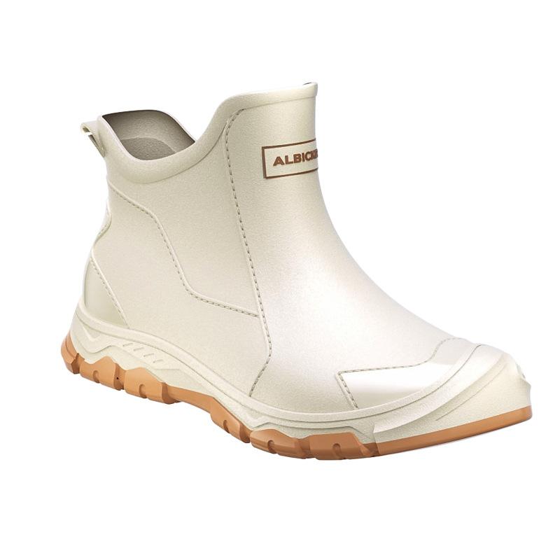 Bottes de pluie basses imperméables et antidérapantes en caoutchouc pour hommes pour la cuisine, chaussures de chef résistantes à l'usure, chaussures de pluie à tube court pour lavage de voiture et plats à emporter.