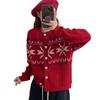 2025 autumn and winter Korean new twist crew neck knitted cardigan women's casual style loose versatile sweater jacket women