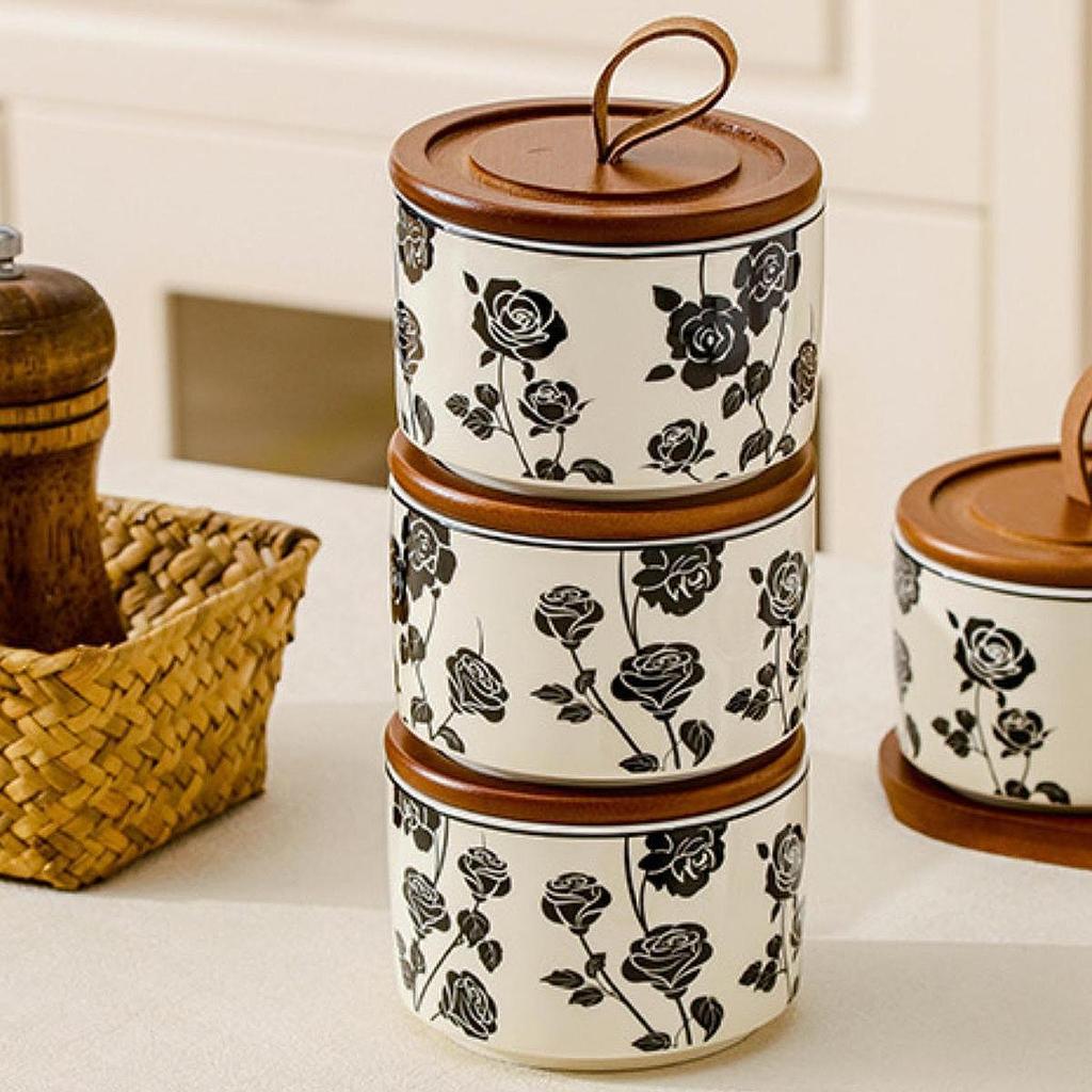 Ceramic Jar Cookie Candy Food Storage Container Tea Canister for Coffee Beans Snack