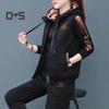 3 Teile/satz Patchwork Farbe Frauen Trainingsanzug Elastische Taille Mode Brief Drucken Frauen Hoodie Jogging Hosen Zipper Weste Anzug