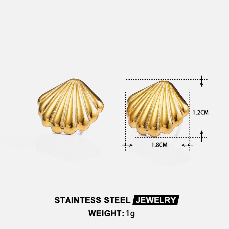

Luxury Ocean-Inspired Titanium Steel 18K Gold Earrings for Women