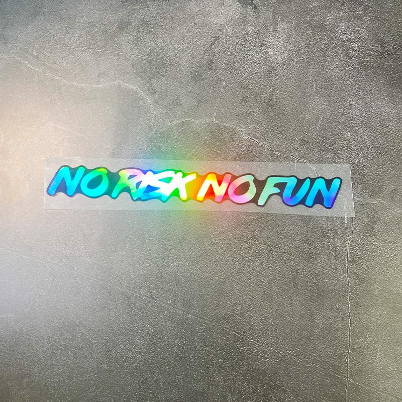 NO RISK NO FUN Motorcycle Helmet Stickers Waterproof for Motorcycle Fuel Tanks Side Panels DIY Car Windows Universal Vinyl Decal