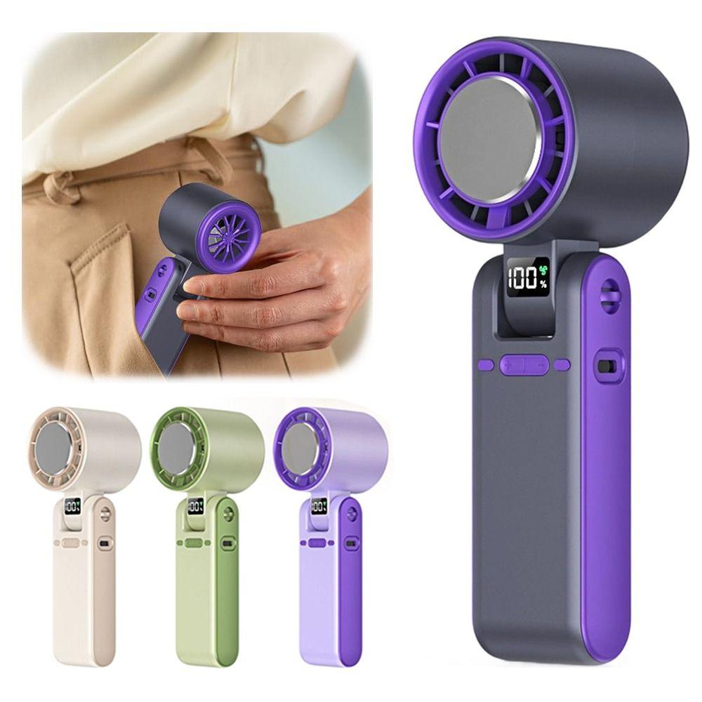 LED Display Portable Fan Powerful Handheld Electric Fan Practical Quiet Fan  Bedside Use