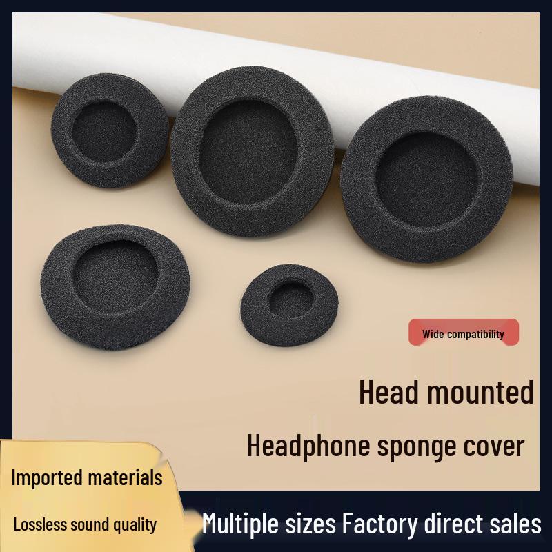 High Elasticity Tear-Resistant Sponge Headset Covers (35/45/50mm) - Thickened 6cm Round Ear Cotton Earpads