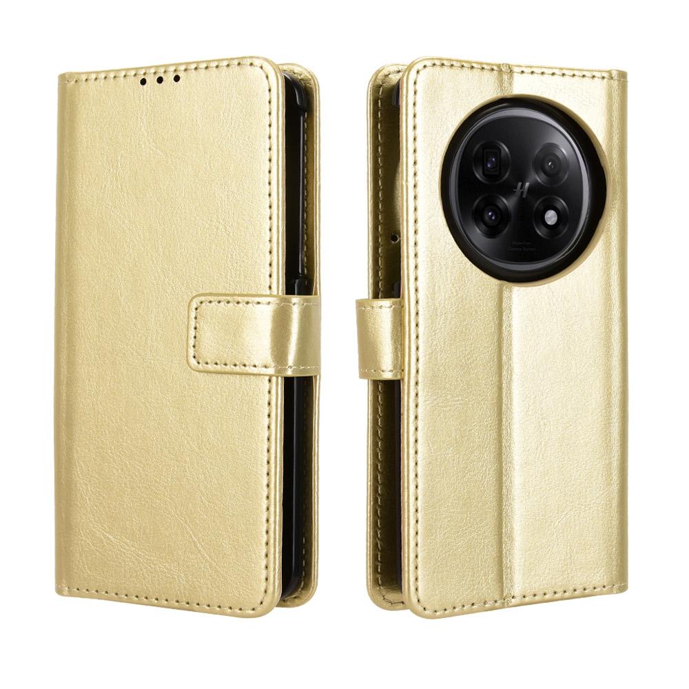 

Флип-чехол для OPPO Find N5 кожаный чехол [Flip Vintage Leather] кошелек ударопрочный прочный ретро-чехол для телефона for OPPO Find N5 золотой