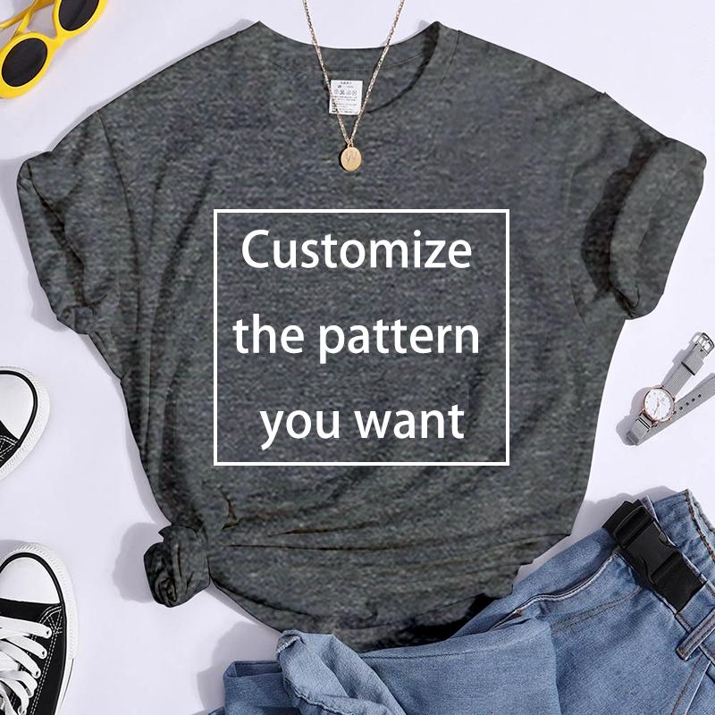 2024 Fashion Customized TShirts Women Men Harajuku Vneck Tshirt Summer Short Sleeve Tops Tees DIY Graphics Unisex Shirts