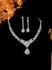 Elegant Bridal Zirconia Necklace & Earrings Set - Light Luxury Design.