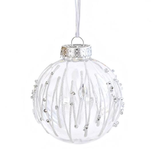 Christmas Ball Ornament Faux Pearls Tree Decoration Festive Hanging Baubles with Rope Home Store Decor