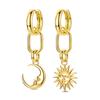 925 Silver Hoops Earrings Starlight Crystal Pearl Bow Sun and Moon Earring With Zirconia Fashion Jewelry for Women Girl
