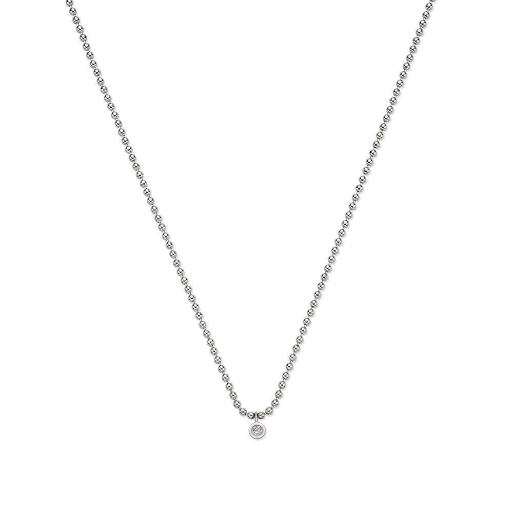 

[Byyer] Silver (W) Mini Stone Ball Chain Necklace