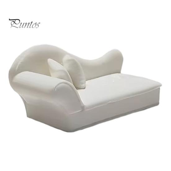Creative Miniature Gifts 1:12 Scale Dollhouse Sofa with Pillows, European White Blank Furniture Style Simulation Recliner, Photography for Decoration