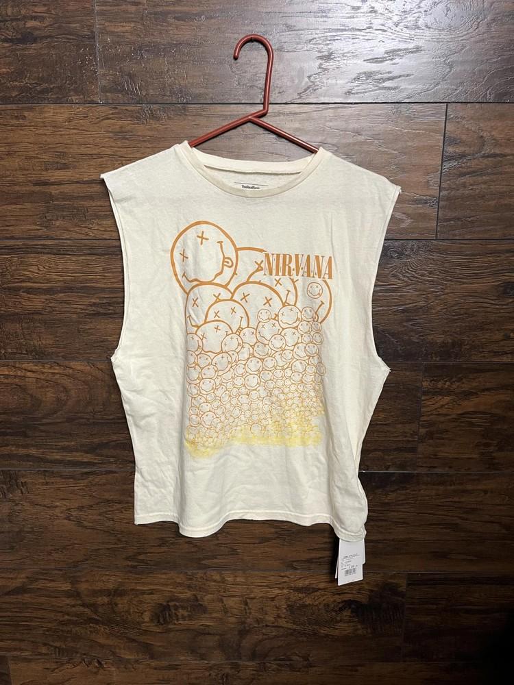 Sleeveless Nirvana Smiles Shirt Sleeveless Denime Japan Unisex T-Shirt XXXXL