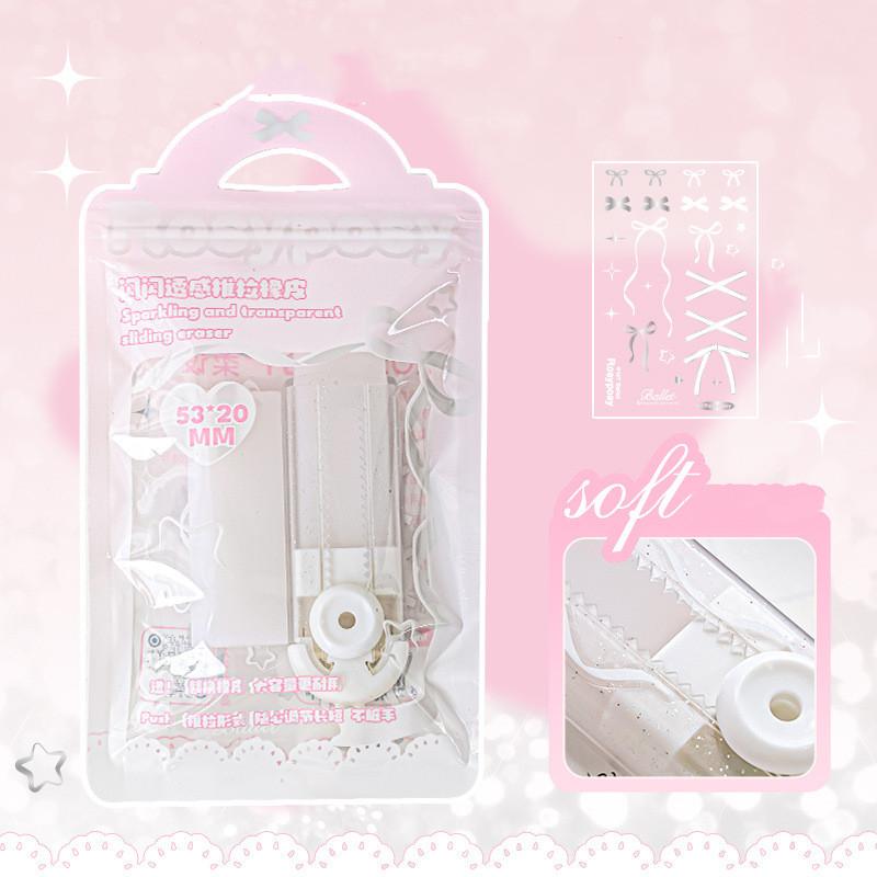 1 Stück Ins Niedlicher Radiergummi für Kinder Mädchen Süßer Chic Koreanischer Radiergummi mit Schleife und Stern im Ausziehstil zum Zeichnen von Schreibwaren