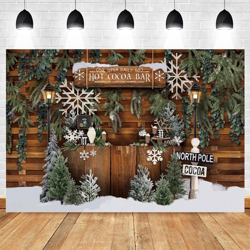 Christmas Photography Background Custom Christmas Tree Fireplace Poster Family Portrait Children Carnival Party Banner Decor