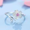 Pink Cherry Blossom Women's Open Ring - Unique Design, Fragrant Style, Internet Celebrity Inspired