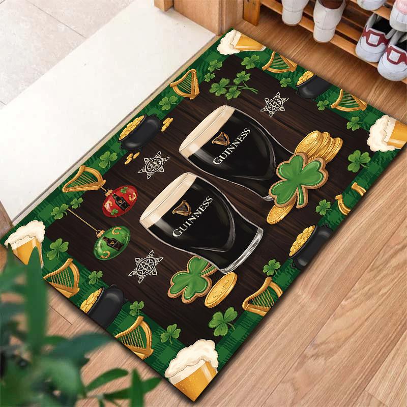 St.Patrick's Day cloverPattern Square Carpet,Area Rug,Carpet Rug for Living Room Bedroom Sofa Playroom Decor,Non-slip Floor Mat,Holiday Birthday Gifts